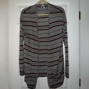 Mudd Cardigan | Size: L | Gray and Maroon Striped | Color: Gray |